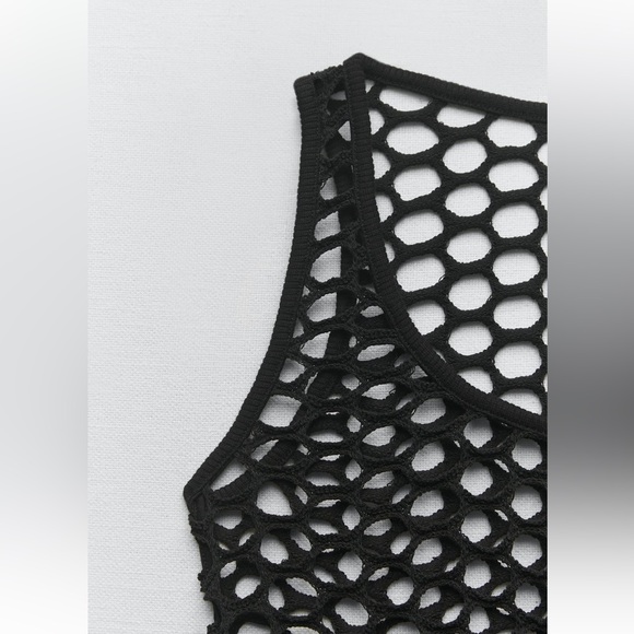 Zara MESH CROP TOP. Black. Size S. New with Tags. - Picture 8 of 8